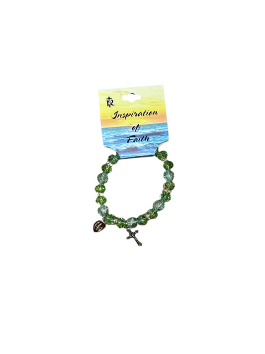 Emerald Bead Stretch Bracelet