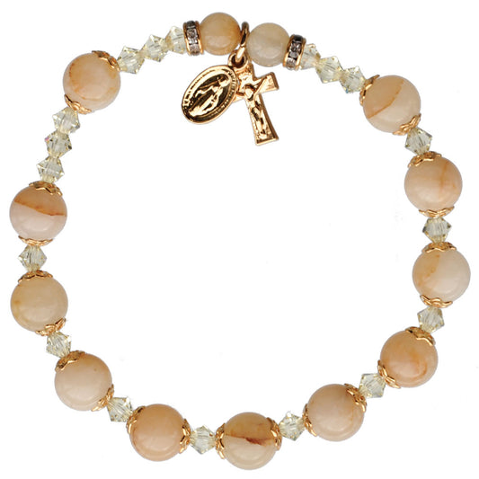 Yellow Jade Rosary Bracelet 8mm