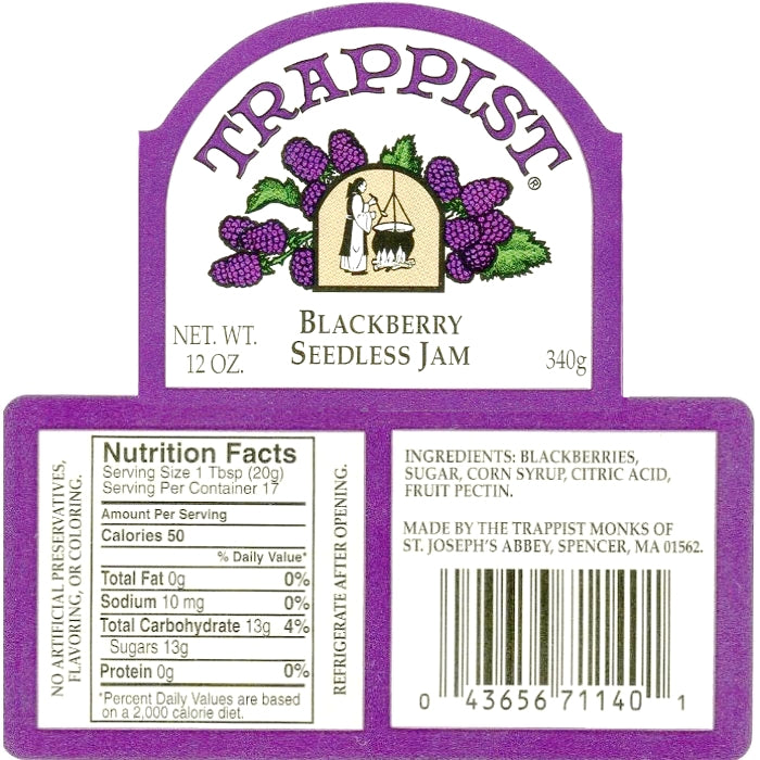 Trappists Preserves - Blackberry Seedless Preserves