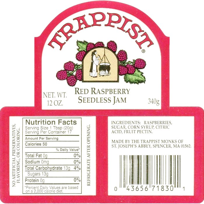 Trappists Preserves - Red Raspberry Seedless Preserves
