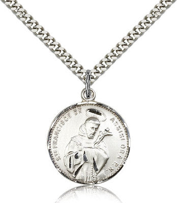 Sterling Silver Francis Assisi Medal