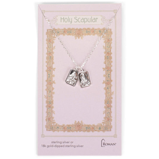 18" L Dbl Scapular Necklace SIlver