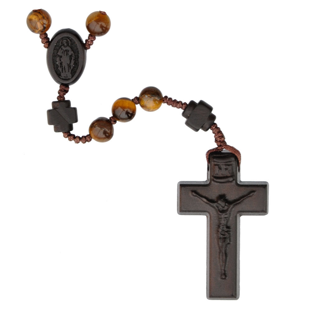 Tiger Eye/Jujube Wood Rosary