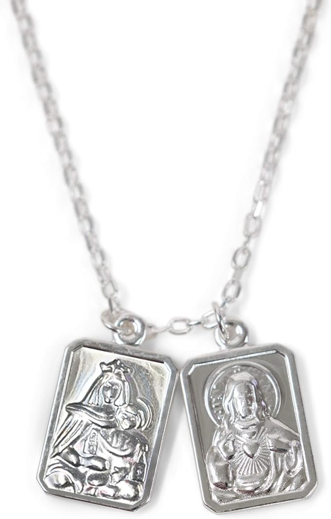 18" L Dbl Scapular Necklace SIlver