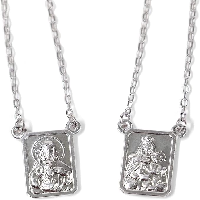 26" L Infinity Scapular Necklace Silver
