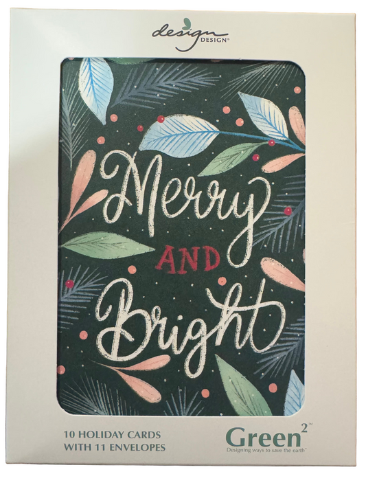 Pine Leaves Merry and Bright Cards