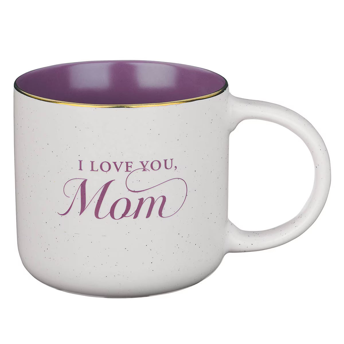 I love You Mom, White Purple Mug