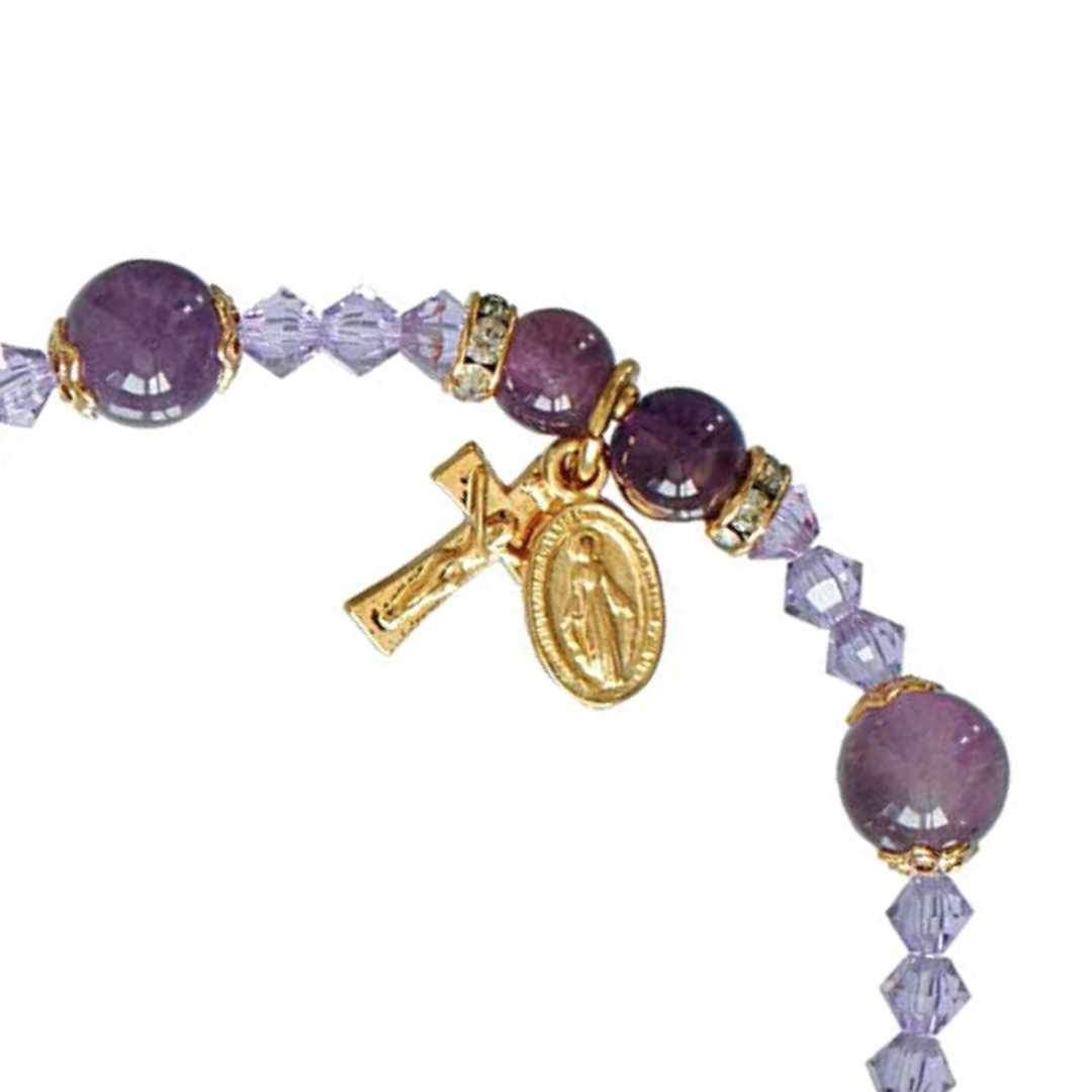 Amethyst Rosary Bracelet  8mm