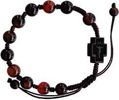 Rosary Bracelet Agate/Jujube Wood Adj 8mm